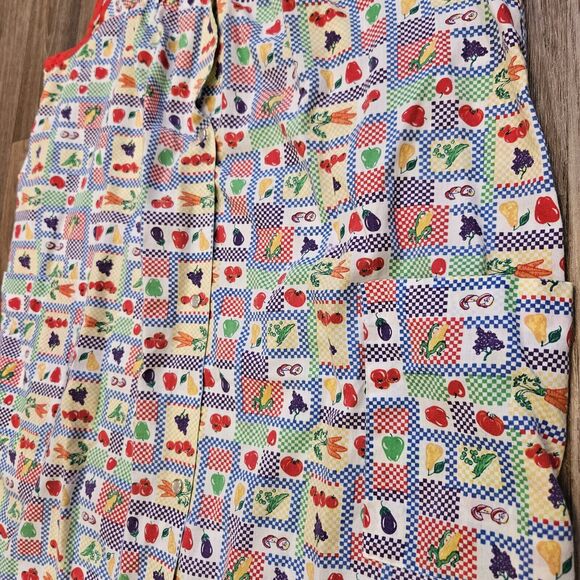 Vtg Ashley Taylor Fruit Print Nightgown Womens M Button Up Pockets Cottage Retro - Picture 4 of 8